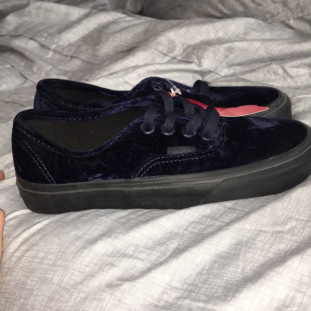 Deep blue velvet Vans
